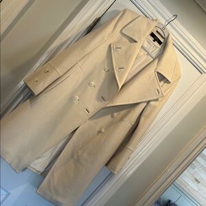 Men's Double-Breasted Cream Wool Coat